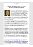 2021-05-18 Resist the Silencing of Those Standing for Kingdom